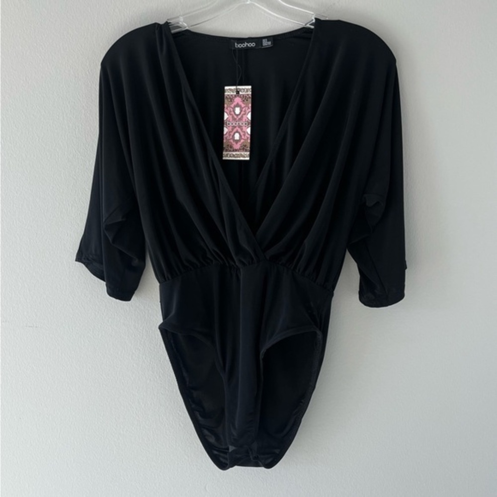 Boohoo V-neck flutter sleeve bodysuit
